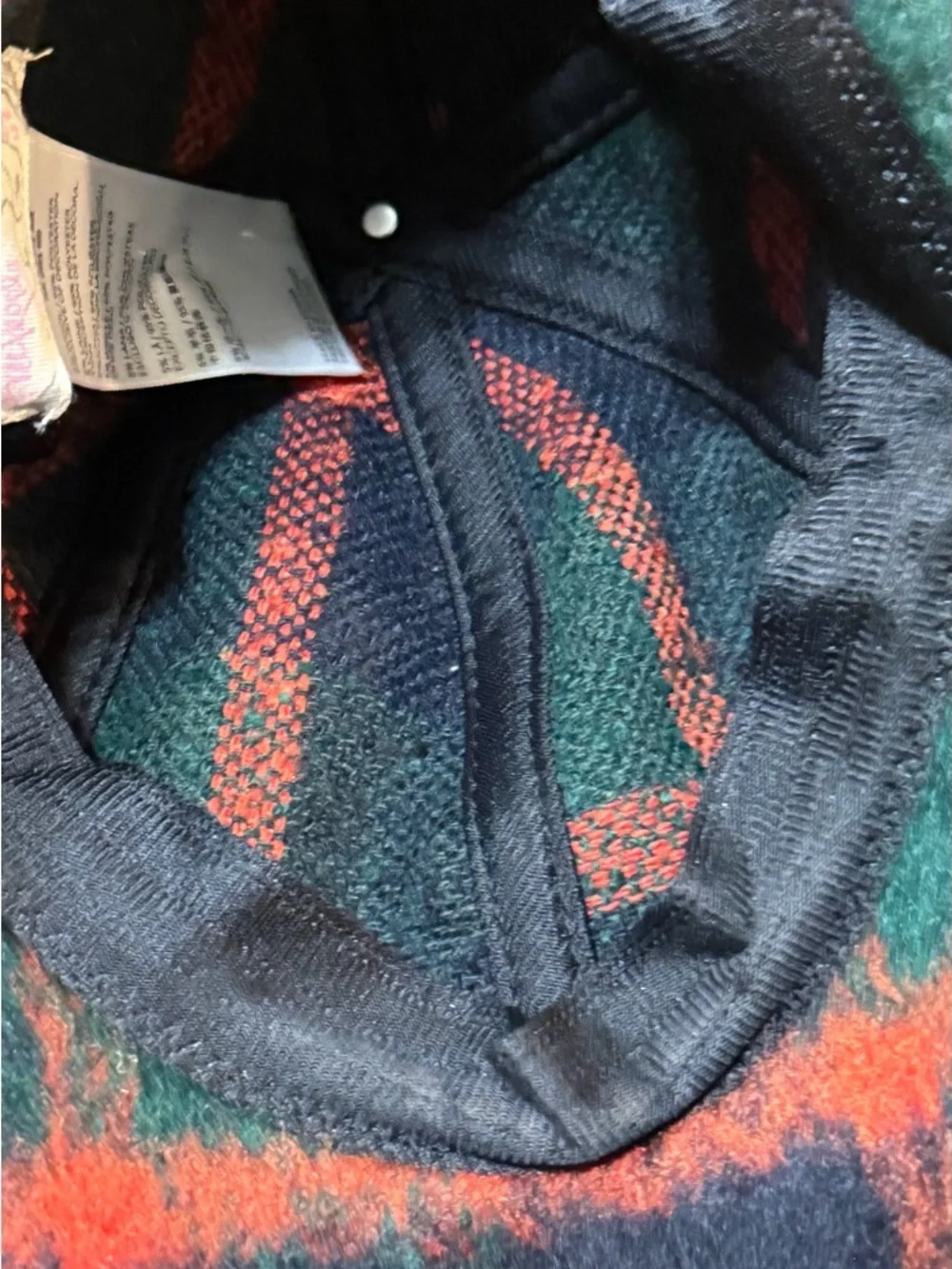 Free People Plush Plaid Cap in Green, Black & Red